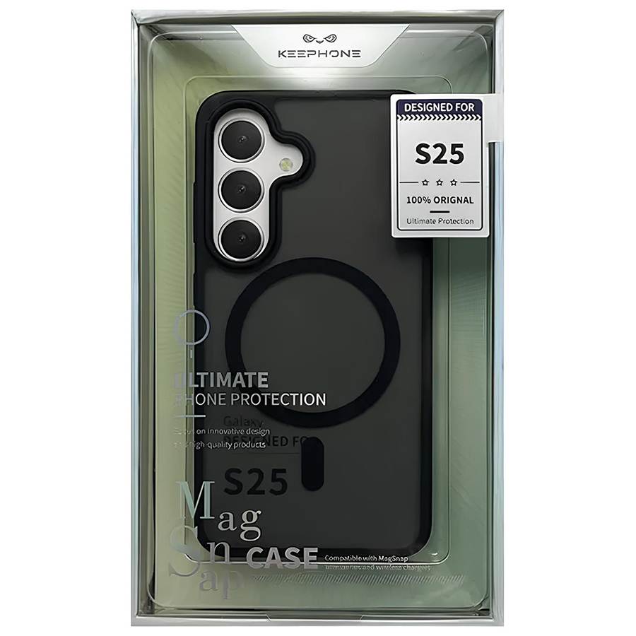Задняя накладка KEEPHONE MAGO PRO MAGSAFE MATTE CASE для Samsung Galaxy S25 BLACK