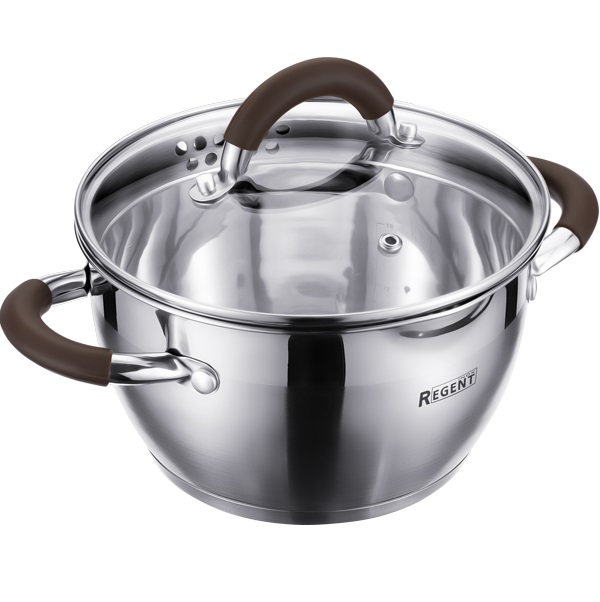 Набор кастрюль REGENT 67-02  Linea Truffle, 6 пр. со стекл. крышками 1,6л/2,3л/3,2л