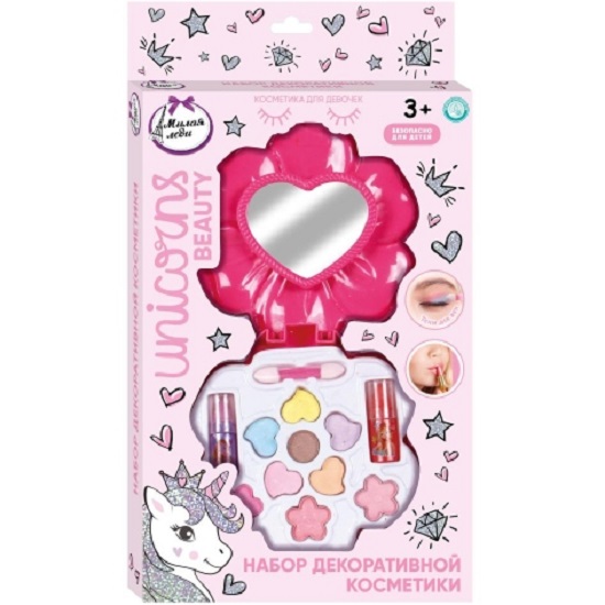 Косметика ДЛЯ ДЕВОЧЕК тени, тени для век с блёстками, помада МИЛАЯ ЛЕДИ 391550