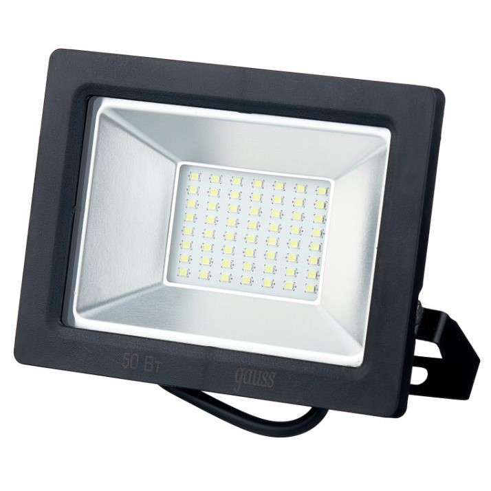 Прожектор светодиодный GAUSS 50W/6500K/IP65 черный ПРОМО