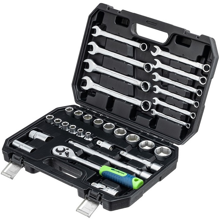 Набор инструментов СИБТЕХ 13393, 1/2", пластиковый кейс, 32 предмета