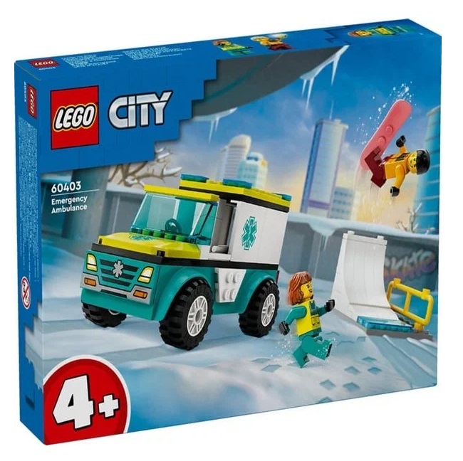Конструктор LEGO CITY 60403 Скорая помощь и сноубордист