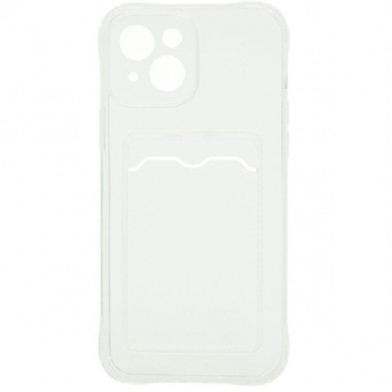 Задняя накладка ZIBELINO Silicone Card Holder Case для iPhone 13 (прозрачный) защита камеры
