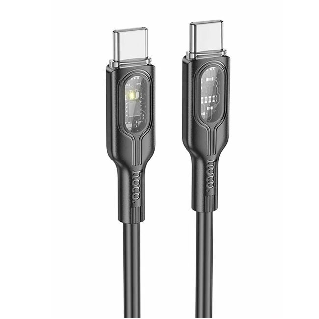 Кабель USB <--> Lightning  1.2м HOCO U120 Transparent Explore, чёрный
