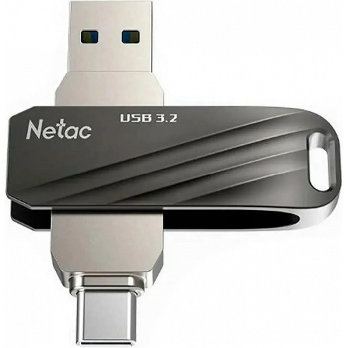 USB 128Gb NETAC US11 Dual чёрный/серебро (USB 3.0 / Type C)