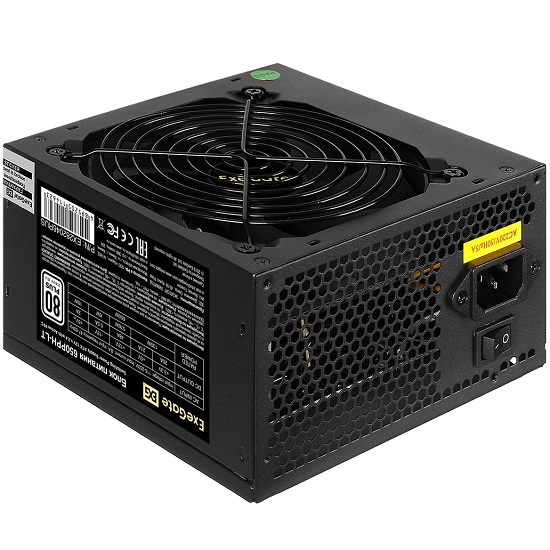 Блок питания 650W EXEGATE 650PPH-LT-OEM, 80+, ATX, black, APFC, 12cm, 24p, (4+4)p, 5*SATA, 3*IDE