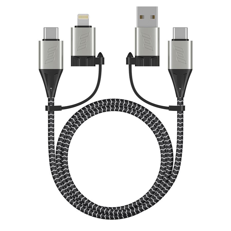 Кабель Type-C <--> Type-C/USB/Lightning  1.2м DEPPA черный (72311)