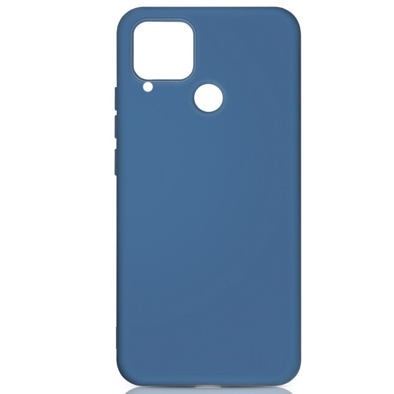 Силиконовый чехол DF для Realme C15 DF rmOriginal-06 (blue) с микрофиброй
