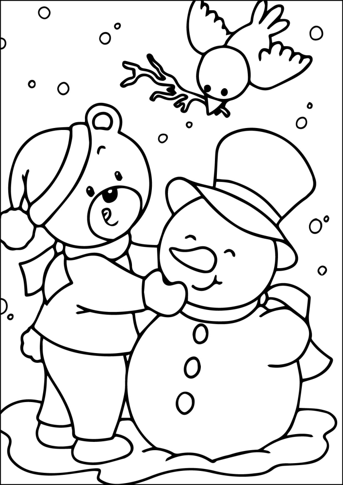 Открытка-раскраска серии FireFly «Снеговик», формат А5