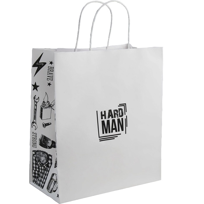 Пакет подарочный крафт Hard man, 28 × 32 × 15 см