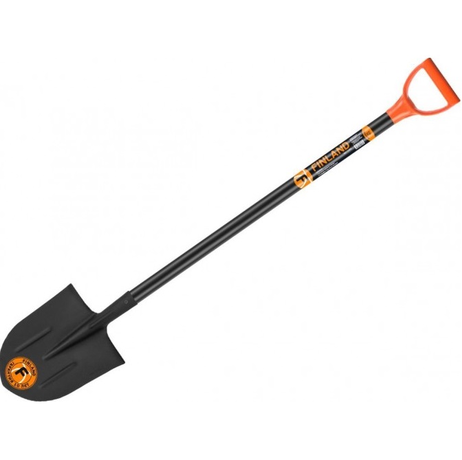 Лопата штыковая с ребрами жесткости FINLAND 1463-ч, 230х290х1200 мм, деревянный черенок