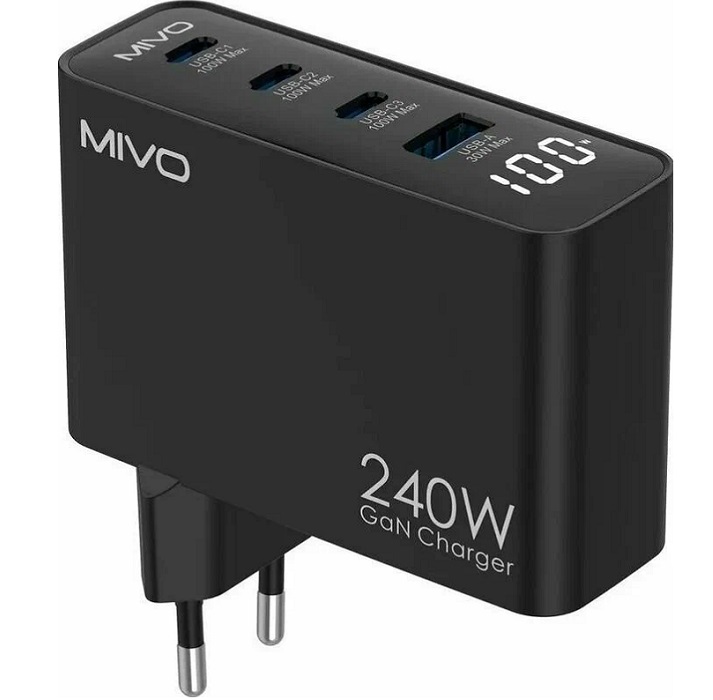 Сетевое ЗУ 1USB/3Type-C MIVO MP-460Q, 240W