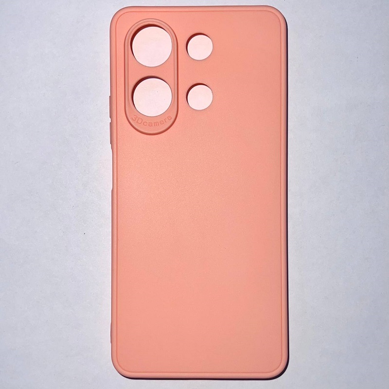 Задняя накладка Мобилис для Xiaomi Redmi Note 13 (4G), персиковый , матовая с защитой камеры