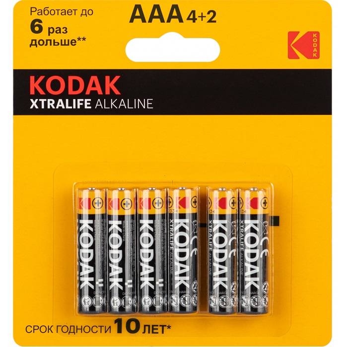 Элемент питания KODAK LR03 XTRALIFE 4+2BL