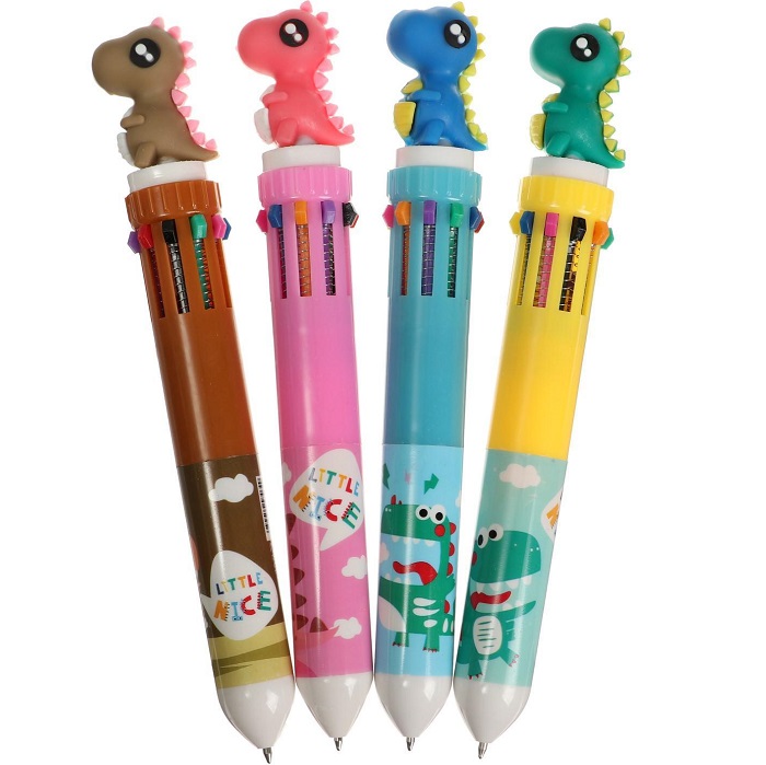 Ручка шариковая автоматическая 10-ти цветная, стержень 0,7мм МИКС Дракон   6248030