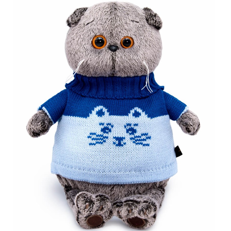 Мягкая игрушка Басик в свитере "Кот" , 22 см (Ks22-207)