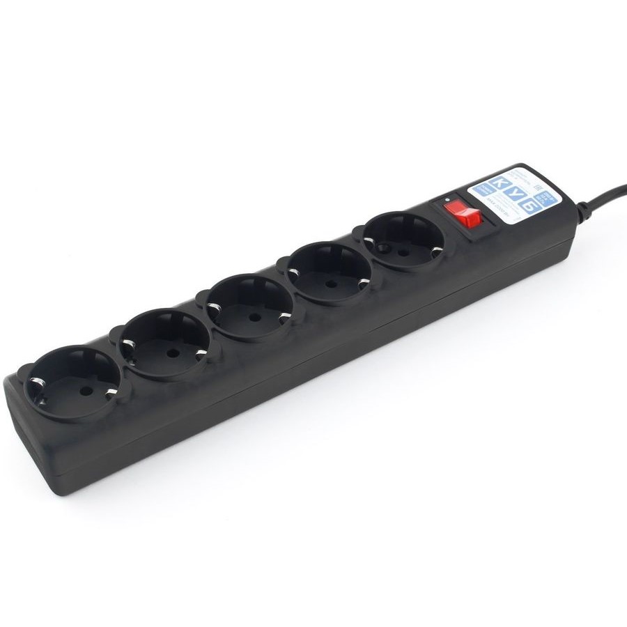 Сетевой фильтр  5.0м POWERCUBE SPG-B-15-BLACK, 5 розеток, черный (коробка)