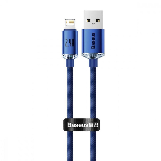 Кабель USB <--> Lightning  1.2м BASEUS Crystal Shine Series синий (CAJY000003)