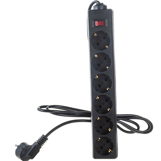 Сетевой фильтр  1.8м EXEGATE EX119391RUS SP-6-1.8B, 6 розеток, евровилка, черный