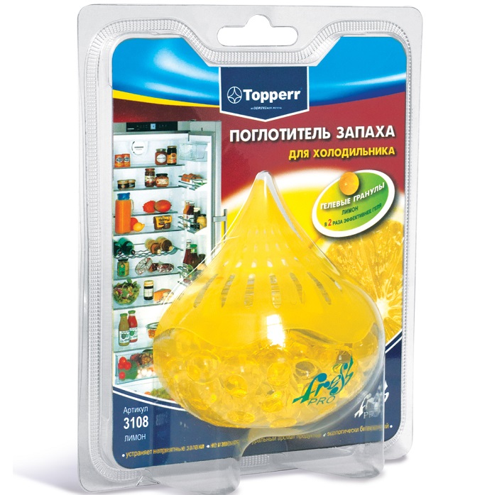 Поглотитель запаха для холодильника гелевый TOPPERR 3108, "Лимон"