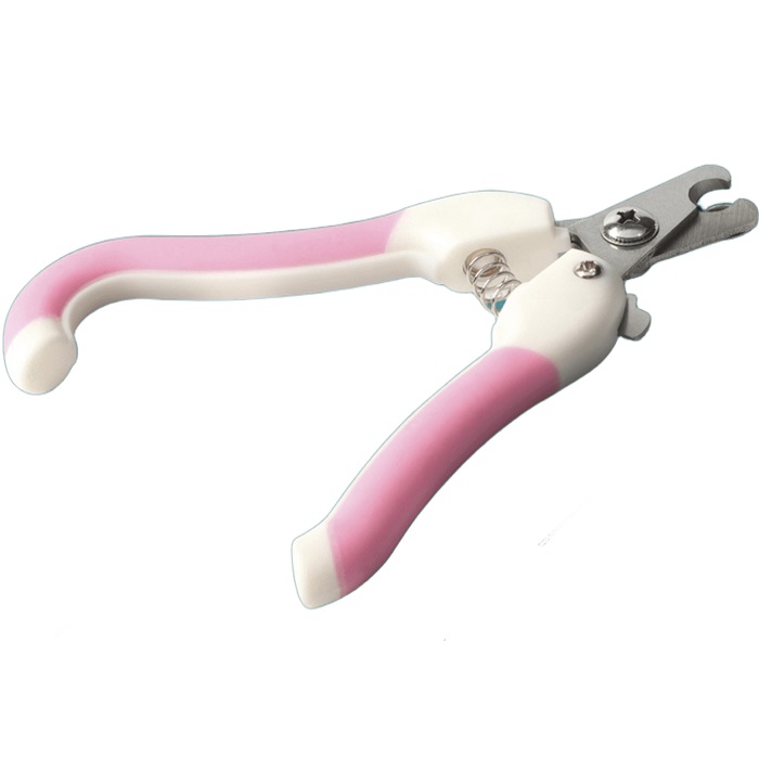 Когтерез боковой средний эргономичный, отверстие 11 мм, розовый с белым   6960853