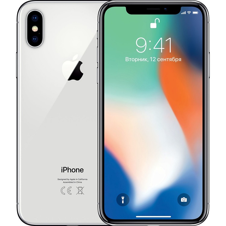 Смартфон APPLE iPhone X  64Gb Серебристый (Б/У)