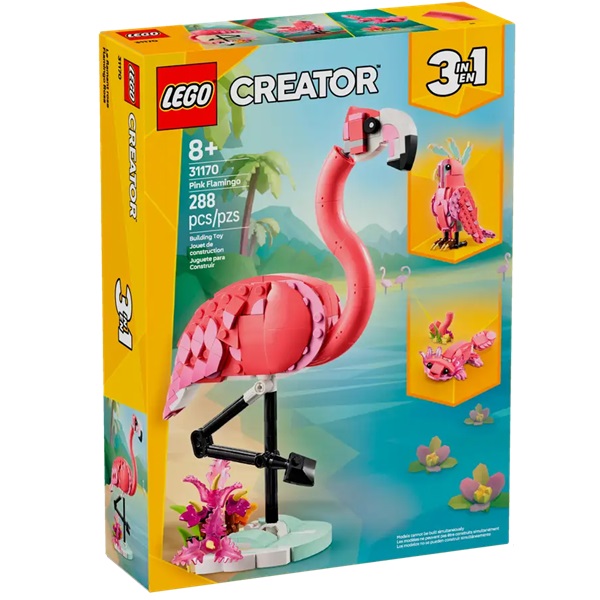 Конструктор LEGO Creator 31170 Розовый фламинго 3в1 (Уп: 30*20*10)