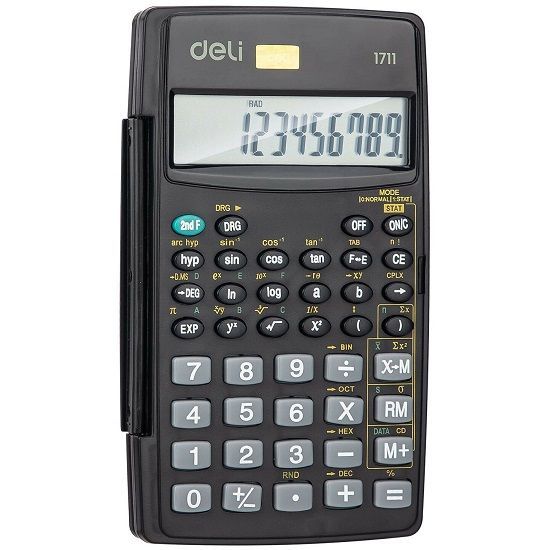 Калькулятор DELI E1711 черный 8+2-разр. научный
