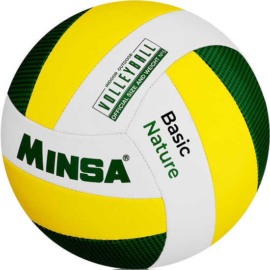Мяч волейбольный MINSA Basic Nature, машинная сшивка, 18 панелей, р. 5, TPU