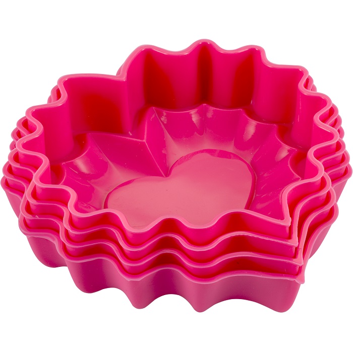 Набор форм для выпечки REGENT Inox "Валентинки" Linea Silicone 12х12,5х3 4 пр/ 93-SI-S-13