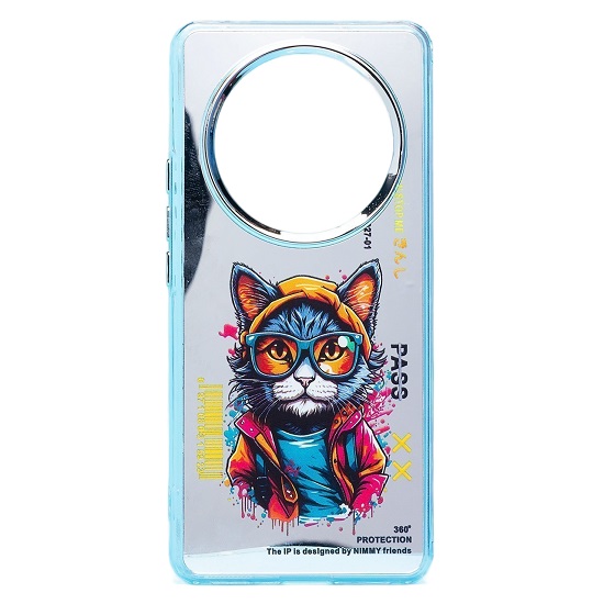 Задняя накладка PC092 для Honor X9b (кот) (transparent)