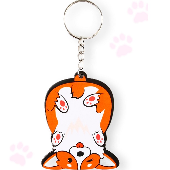 Брелок для ключей деревянный «Корги перевернутая», 4,7 х 6 см