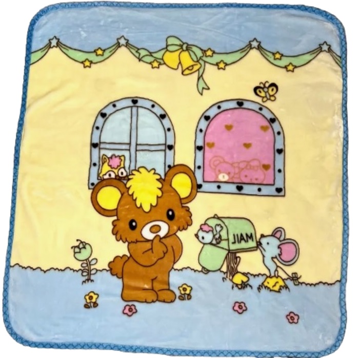 Плед детский 100*100 меховой, голубой