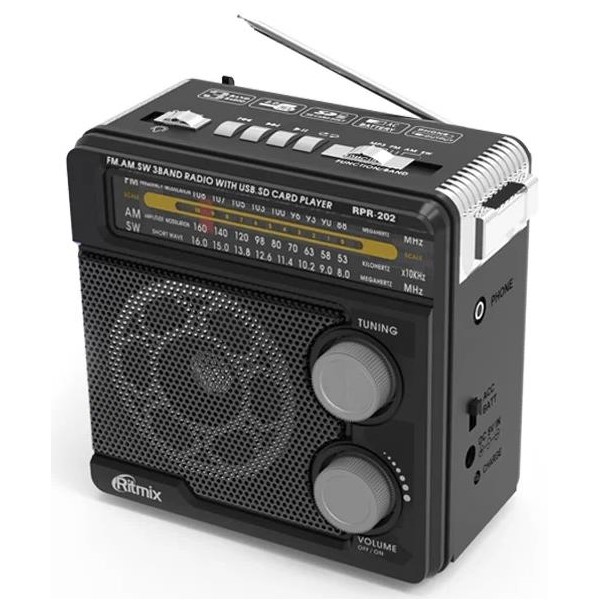 Радиоприёмник RITMIX RPR-202 черный