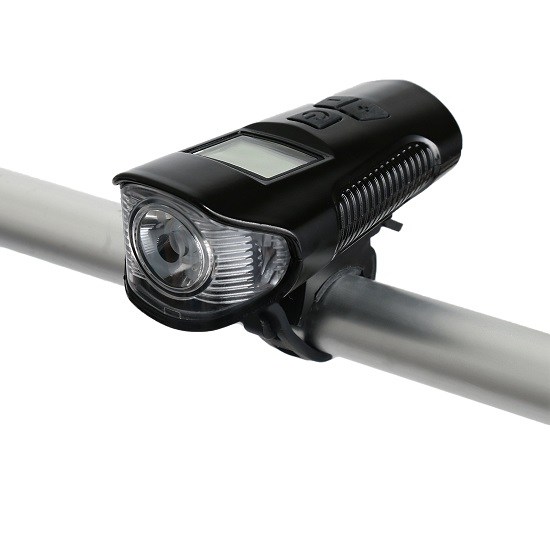 Фонарь велосипедный передний аккумуляторный, водонепроницаемый, 4 режима, сигнал, спидометр 9865930