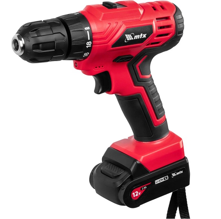 Дрель-шуруповерт MTX MCDL-12-02, Li-Ion, 12 В, 2 акк.