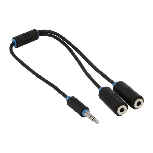 Разветвитель Jack 3.5 <--< 2*Jack 3.5  0.33м JET.A JA-AC04 чёрный