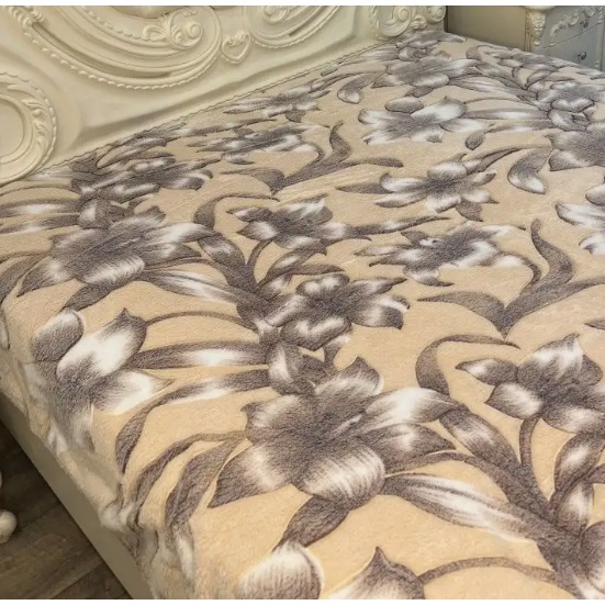 Плед 180*200 бамбуковый "Лилия" бежевый