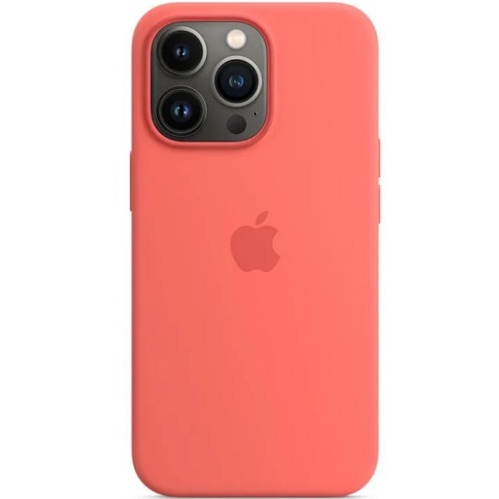 Силиконовый чехол SILICONE CASE для iPhone 13 Pro Max Pink Pomelo (MagSafe + анимация NFC) c LOGO