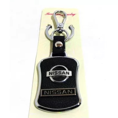 Брелок с карабином NISSAN хром-металл на коже