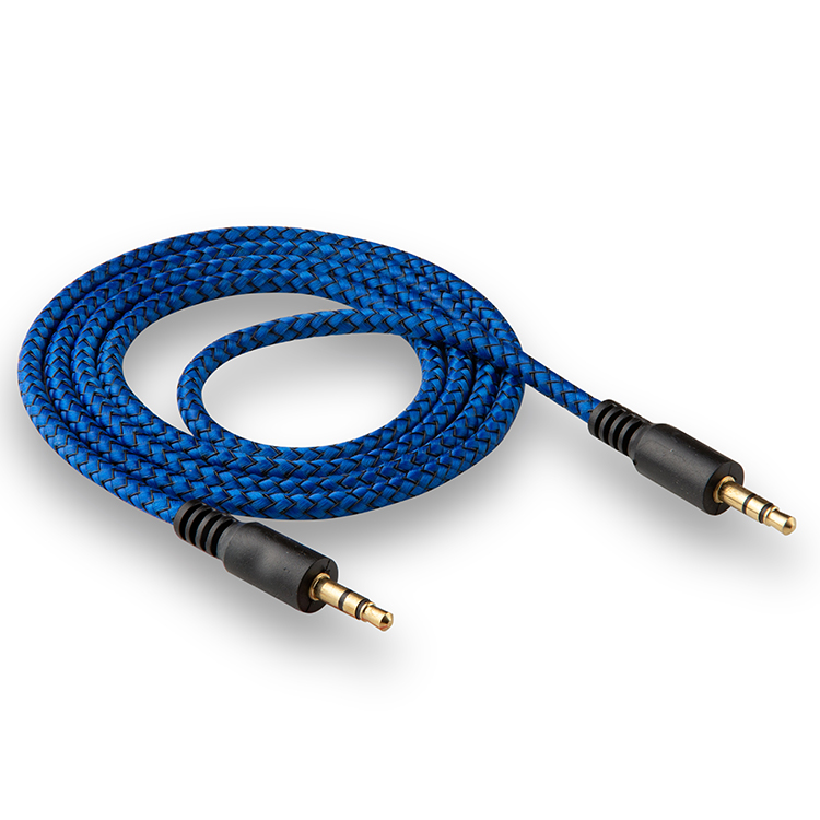 Кабель Jack 3.5 <--> Jack 3.5  1.0м WALKER WCA-205 в полиуретановой обмотке, синий