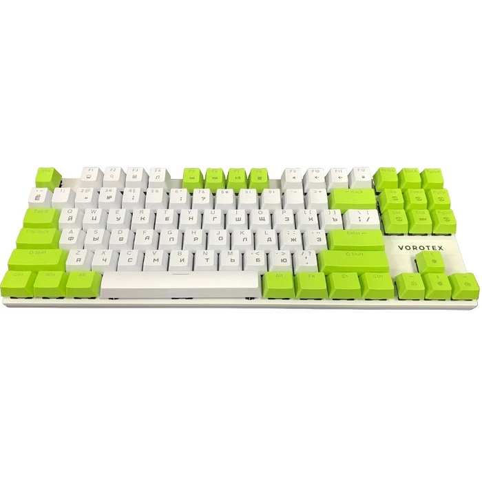Клавиатура VOROTEX K87S Blue Switch, Зелёный,белый