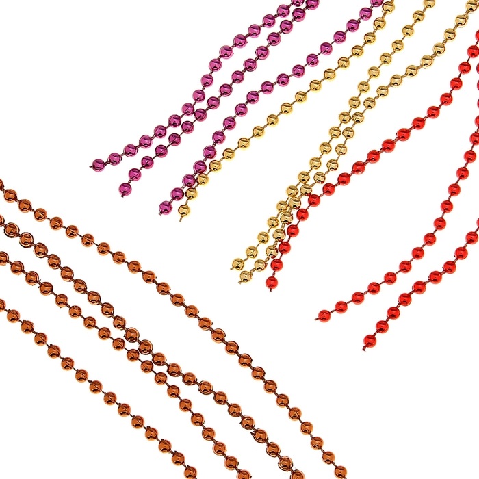 Бусы на ёлку 2.7 м "Шарики" d-4 мм, МИКС