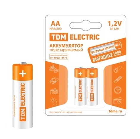 Аккумулятор TDM R06 2500mAh BL-2