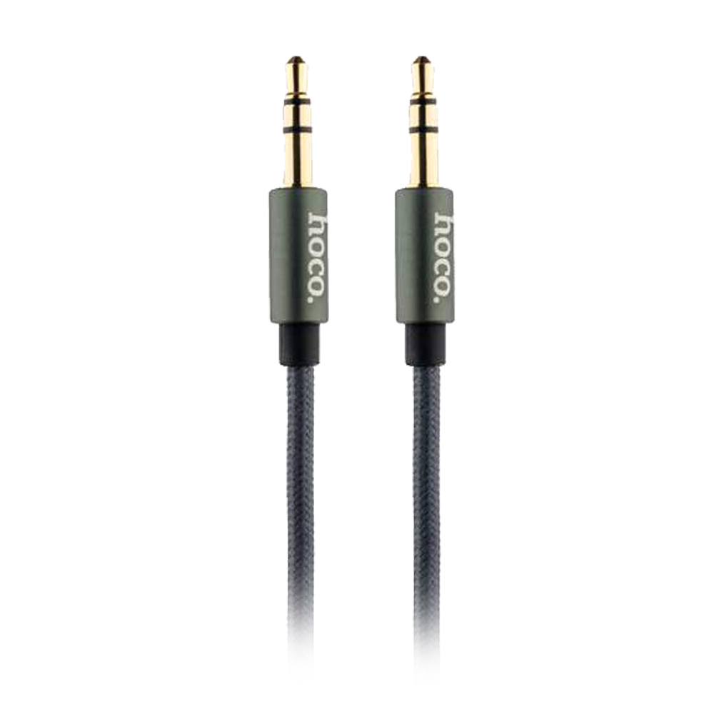 Кабель Jack 3.5 <--> Jack 3.5  1.0м HOCO Noble Sound UPA03 в переплёте, серый