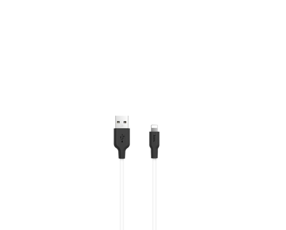 Кабель USB <--> Lightning  1.0м HOCO X21 белый, чёрная вставка