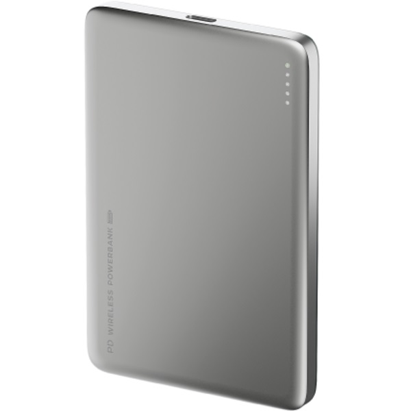 Внешний АКБ OLMIO QM-15 (5000mAh), серый, PowerDelivery, беспроводная зарядка
