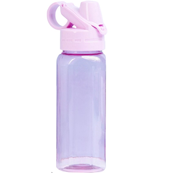 Бутылка для воды спортивная прозрачная, 450 мл, 20×8 см, цвет МИКС 3939335