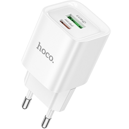 Сетевое ЗУ 1USB/1Type-C 3A HOCO C147A White, 20Вт