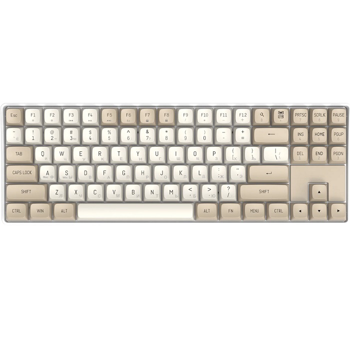 Клавиатура БП VOROTEX MK87R Yellow Switch, молочно-коричневый